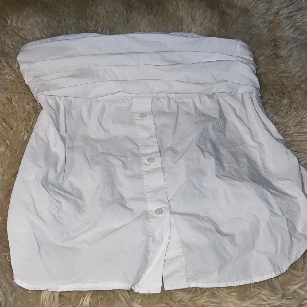 Zara Elegant White Strapless Top